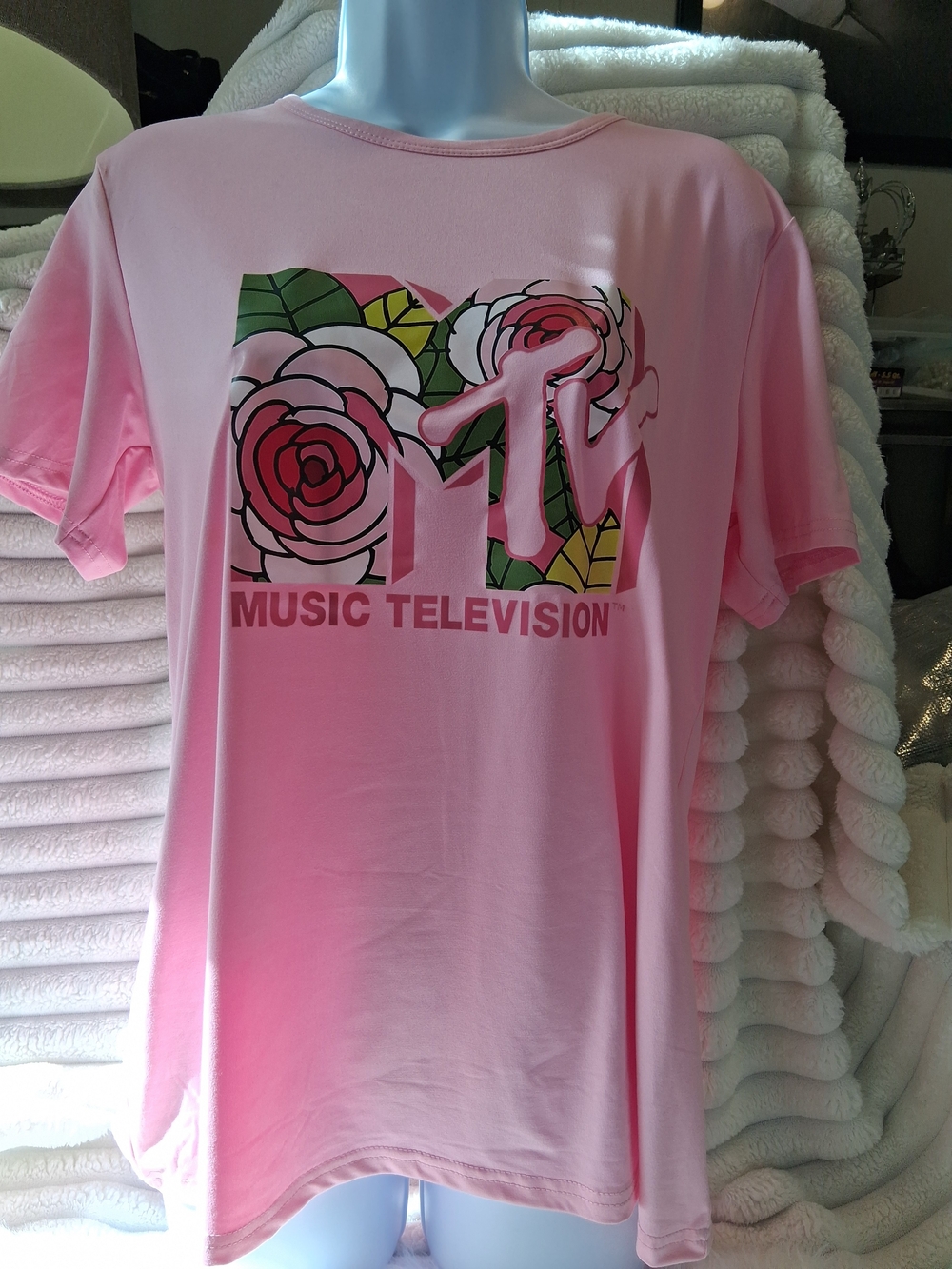 MTV  Pink Graphic Tee - Floral Logo